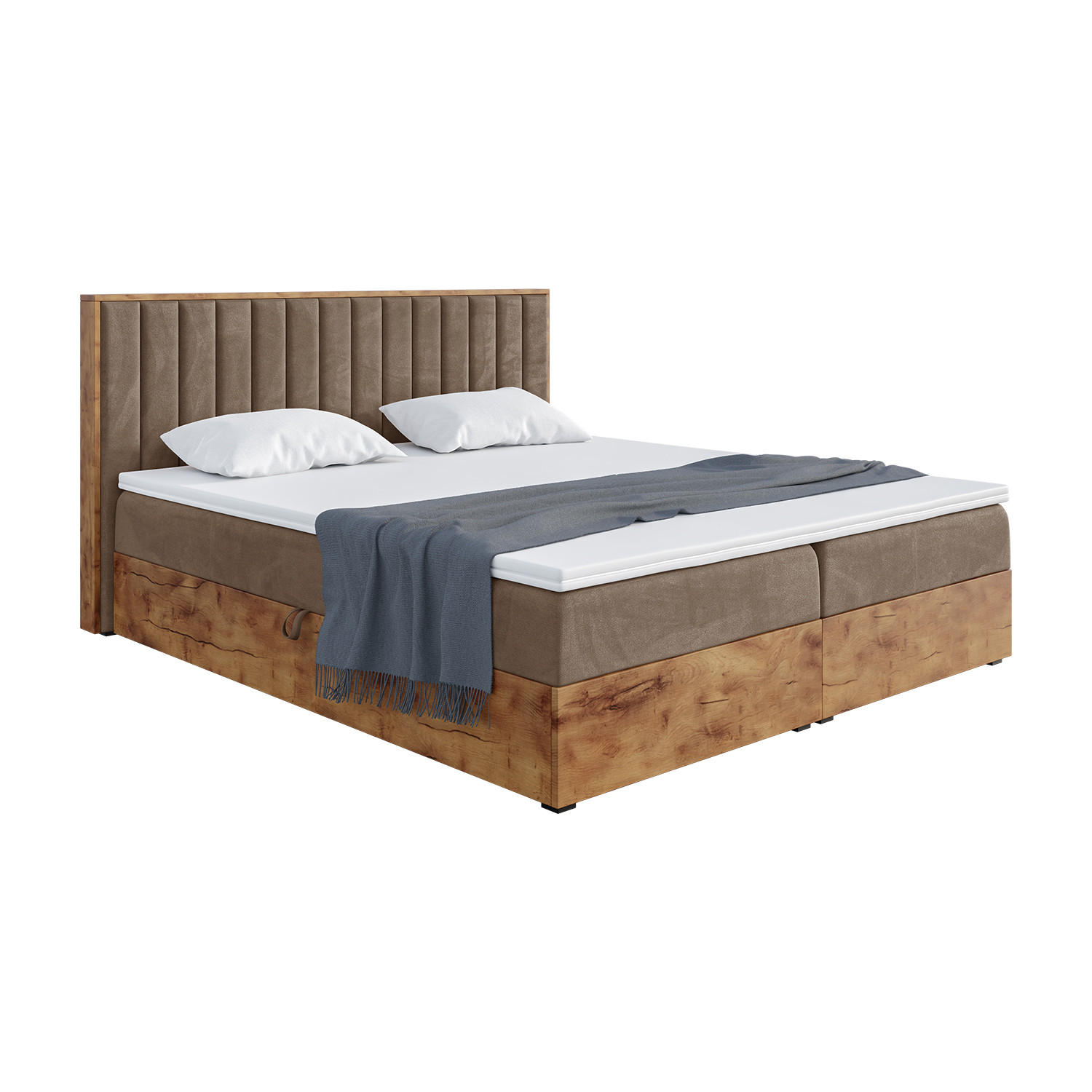 Meblini Boxbett Braun 180x200 cm