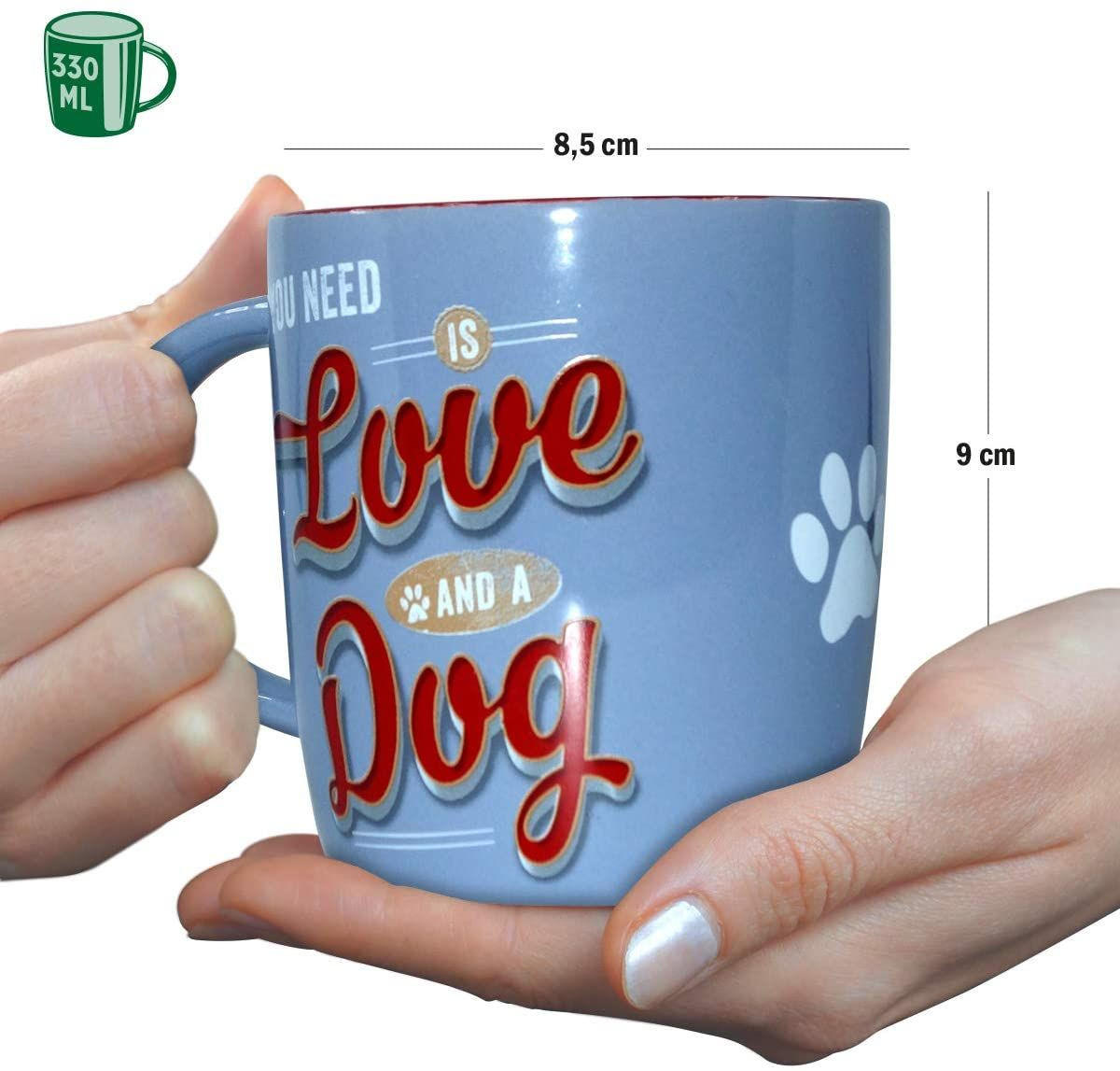 KAFFEETASSE 330 ml PfotenSchild Love Dog - Multicolor, Keramik (0.33L) - Nostalgic-Art