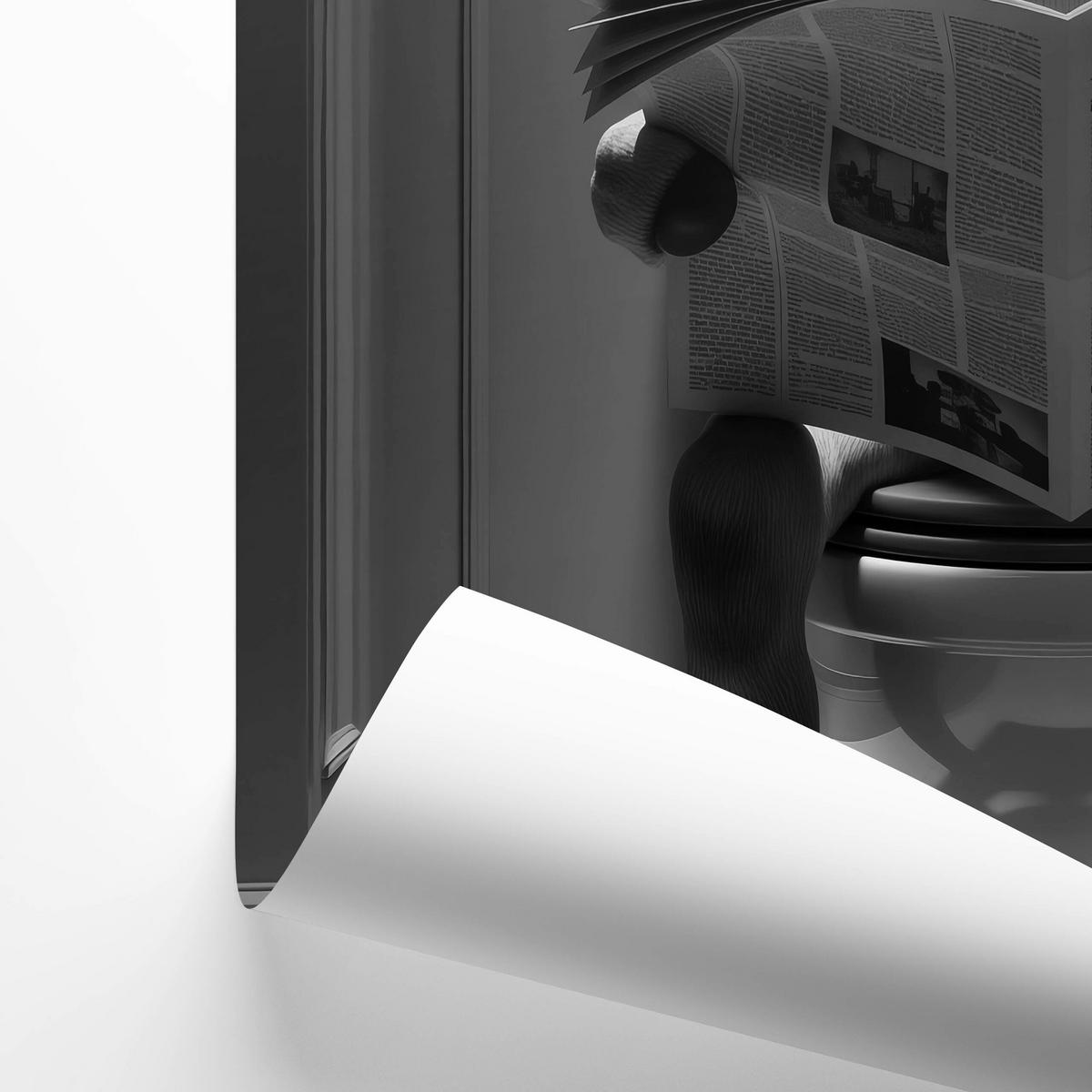 POSTER für Badezimmer WC ESEL mit Zeitung auf Toilette Abstraktion 20x30cm - Schwarz/Weiß, Papier (20/30/1cm) - Muralo