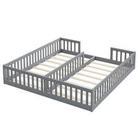 BODENBETT 90/200 cm DE-03167, als 2er-Set mit Gitter und Lattenrost, in Grau - Grau, Holz/Holzwerkstoff (90/200cm) - ComfortXL