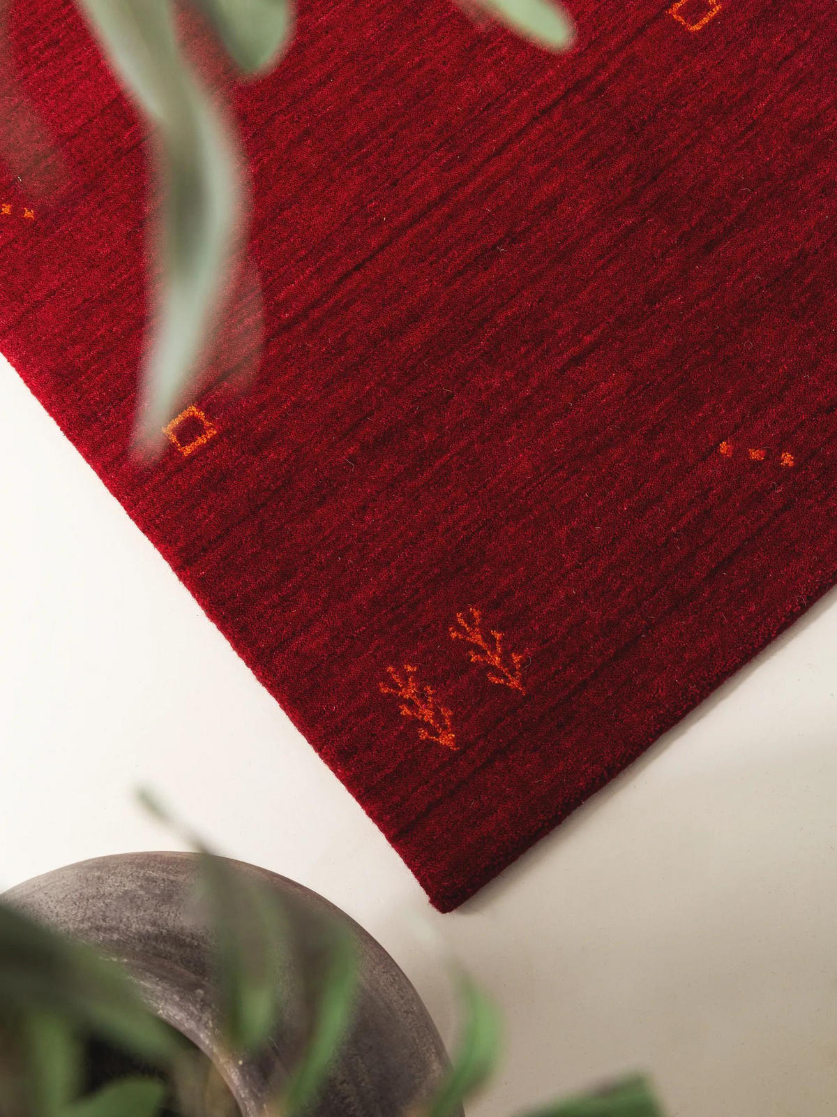 WOLLTEPPICH-LÄUFER Jamal Rot 80x300 cm - Rot, Kunststoff/Textil (80/300cm) - benuta Nest