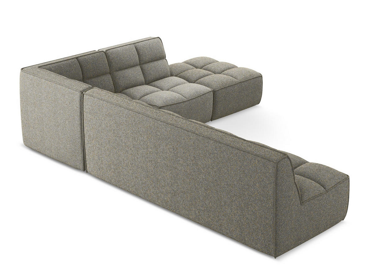 ECKSOFA Beidseitig Strukturstoff Stoff Beige - Beige/Schwarz, Kunststoff/Textil (308/258cm) - Makamii