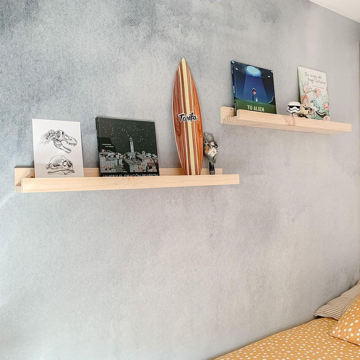 WANDREGAL aus massiver Kiefer - L40 x H7 cm - Eschefarben, Holzwerkstoff (12.5/7/40cm) - Calicosy