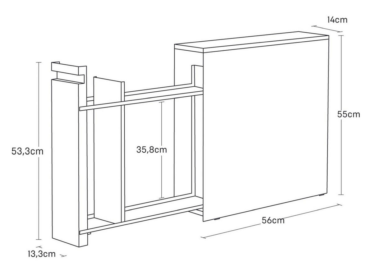 BADEZIMMER-ABLAGE Tower schwarz 14/55/56 cm - Schwarz, Metall (14/55/56cm) - Yamazaki