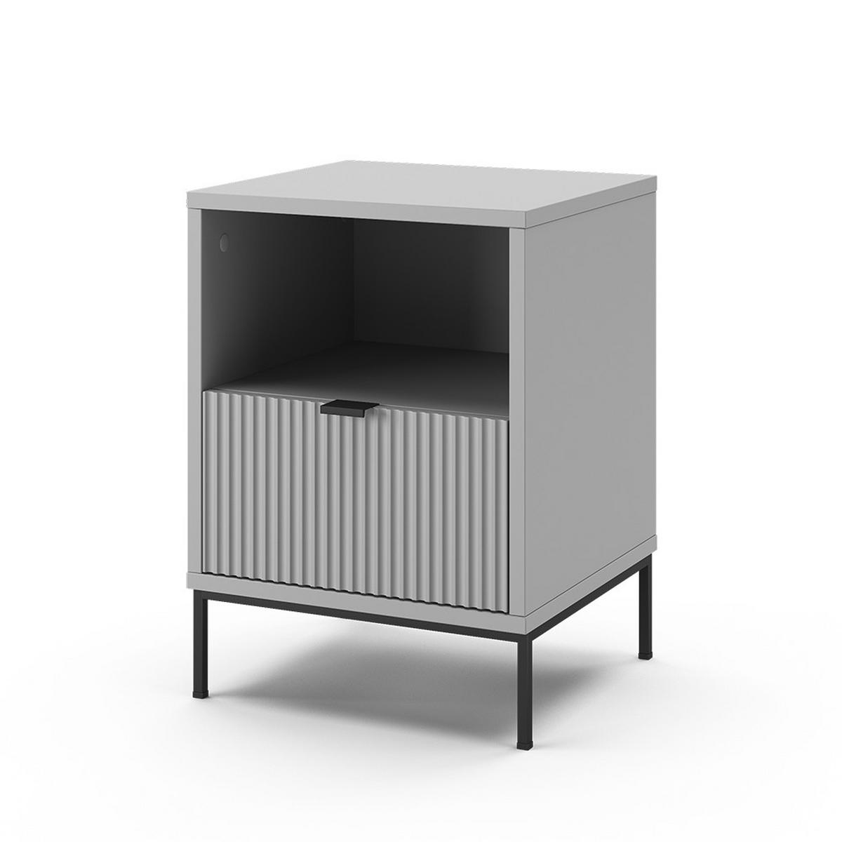 NACHTTISCH Eliza Grau 40 x 55 cm mit 1 Schublade - Grau, Holzwerkstoff (40/55/38.1cm) - Vicco