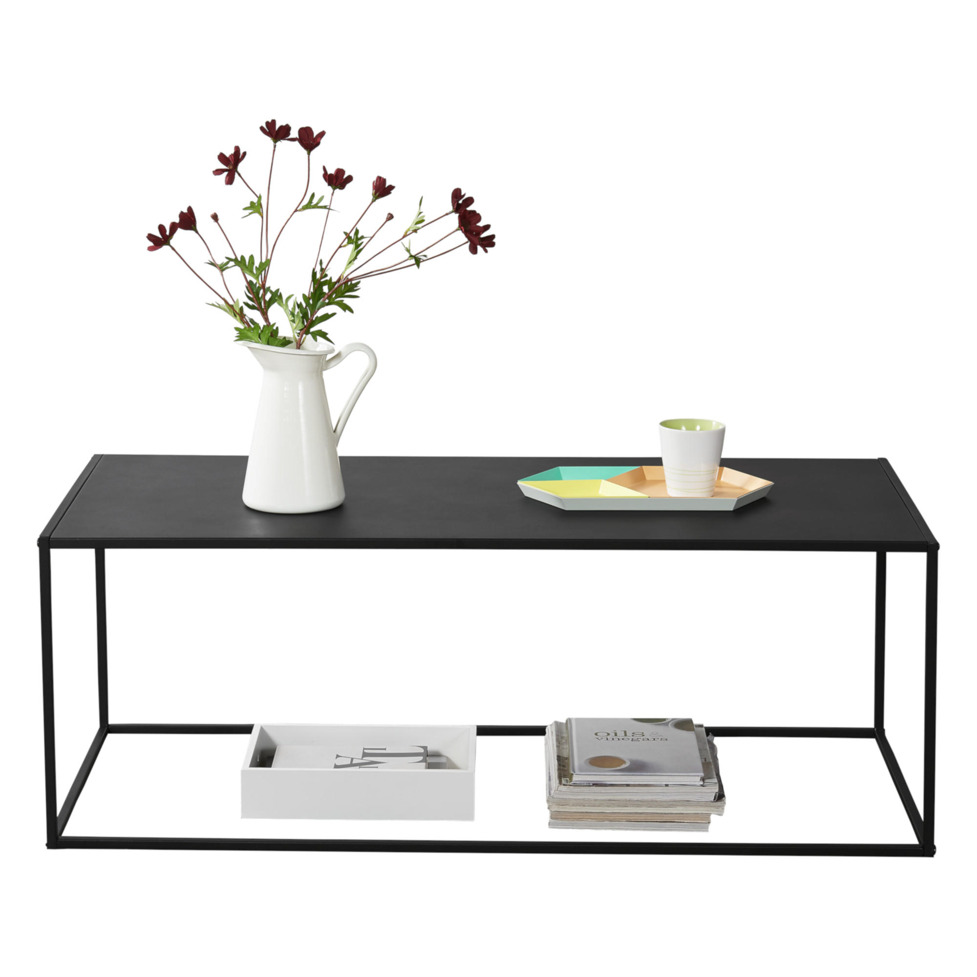 [en.casa] KONSOLENTISCH Schwarz 110cm × 50cm × 40cm