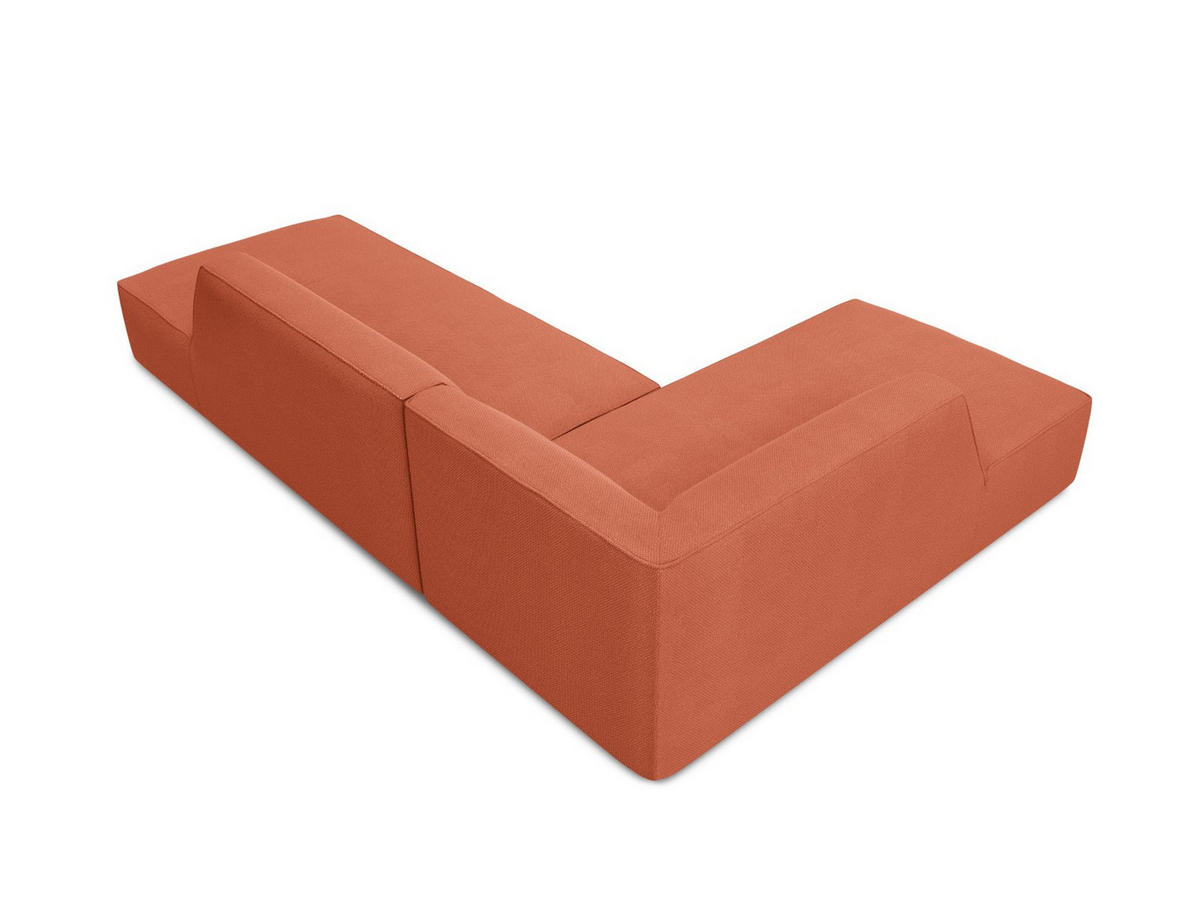 ECKSOFA links Ruby aus strukturiertem Stoff koralle 4 Sitzplätze - Koralle, Textil (180/273cm) - Micadoni
