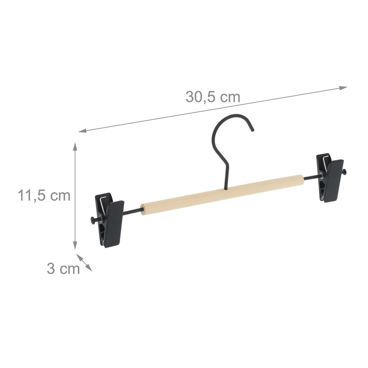 10XOBEŠALNIK za hlače - večbarvno, kovina/les (30.5/11.5/3cm) - Relaxdays