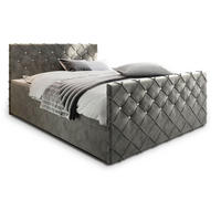 BOXBETT MANDI 140x200 cm mit Matratze und Topper - Grau - Grau, Holz (140/200cm) - MASSENO