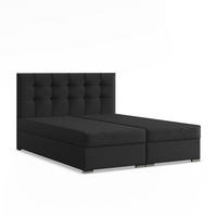 BOXBETT MIT KOPFTEIL 140x200 ELDA, Schwarz - Schwarz, Textil (140/200cm) - Mebligo