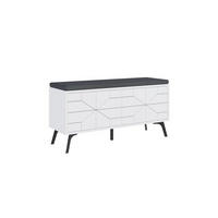 SKŘÍŇKA na boty se 4 dveřmi, výška 55 cm - DUNE BENCH - bílá, kompozitní dřevo (107/55/35cm) - Calicosy