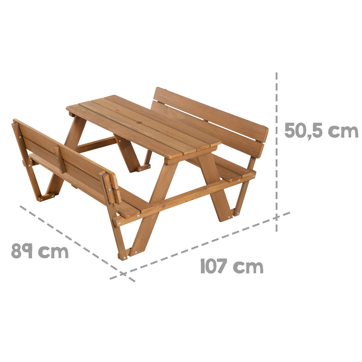 KINDERSITZGRUPPE PICKNICK for 4' Outdoor +, teak, mit Lehne und Bankkissen - Teakfarben, Holz - Roba
