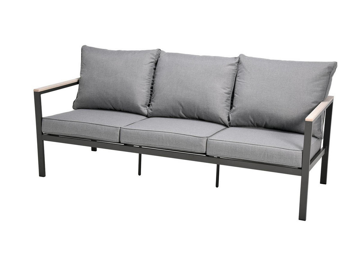 DINING-LOUNGE-SET Rialto Anthrazit/Holzoptik/Hellgrau 6-teilig 160/84/68 cm - Anthrazit, Kunststoff - bellavista - Home & Garden