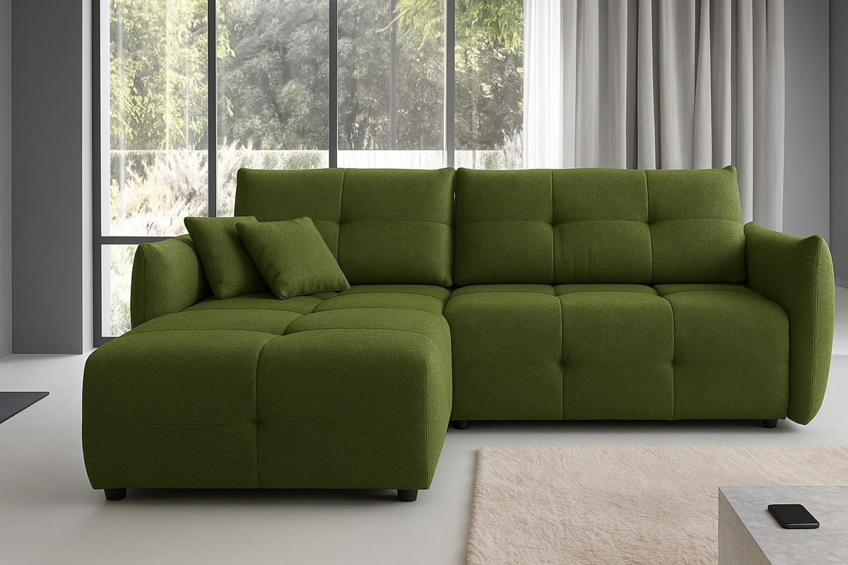 ECKSOFA Grün BOSE Mit Schlaffunktion Links - Grün, Textil (257/177cm) - Sepro Meble