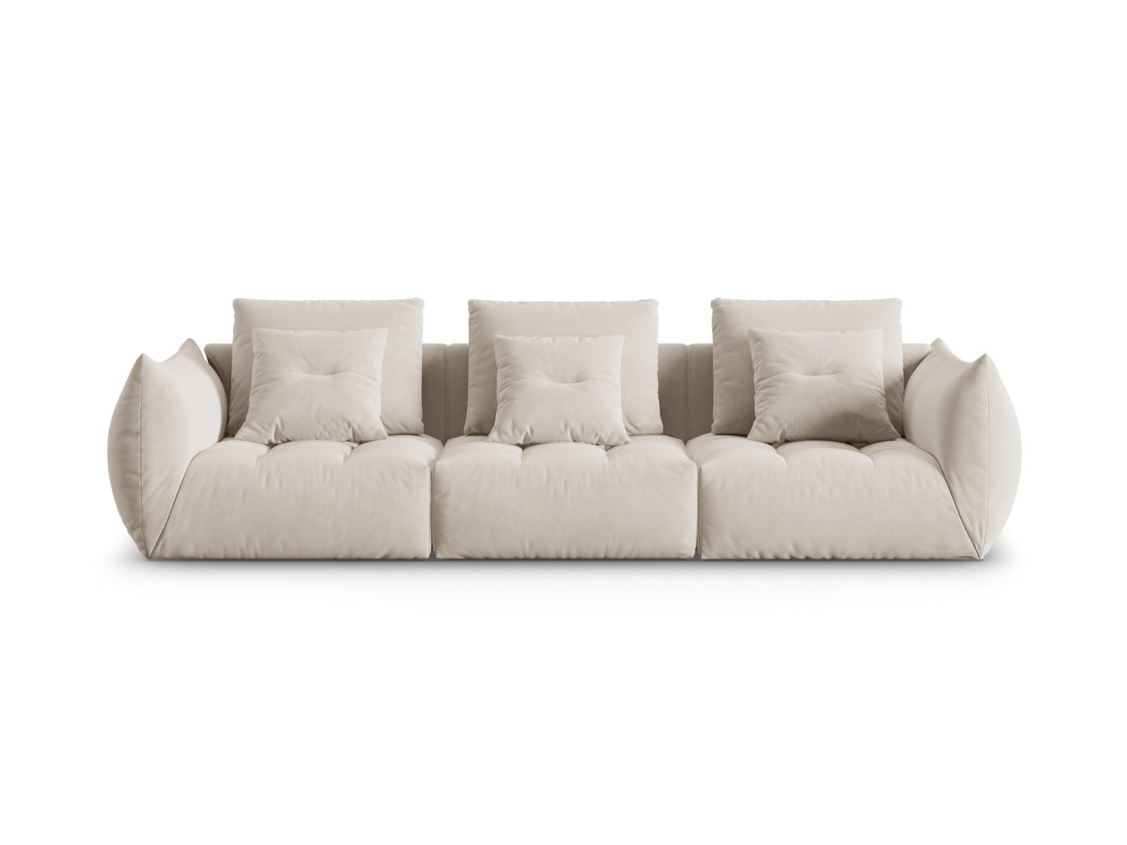 SOFA modular Bloom aus Samt ecru 4 Sitzplätze - Ecru, Textil (332/95/106cm) - Micadoni