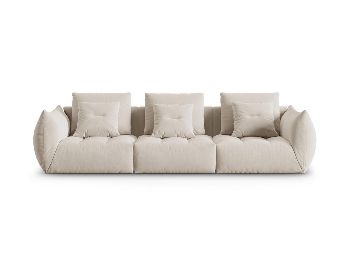 SOFA modular Bloom aus Samt ecru 4 Sitzplätze - Ecru, Textil (332/95/106cm) - Micadoni