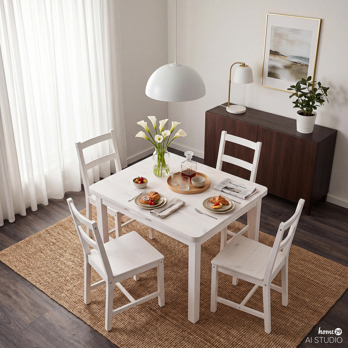 ESSTISCH mit Ansteckplatten - Kiefer massiv - Kieferfarben, Holz (77/77/74cm) - home24