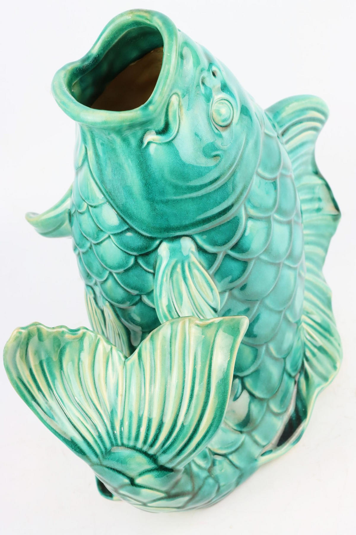 VASE Lucky Fish grün - Grün, Keramik (30cm) - FURNARO