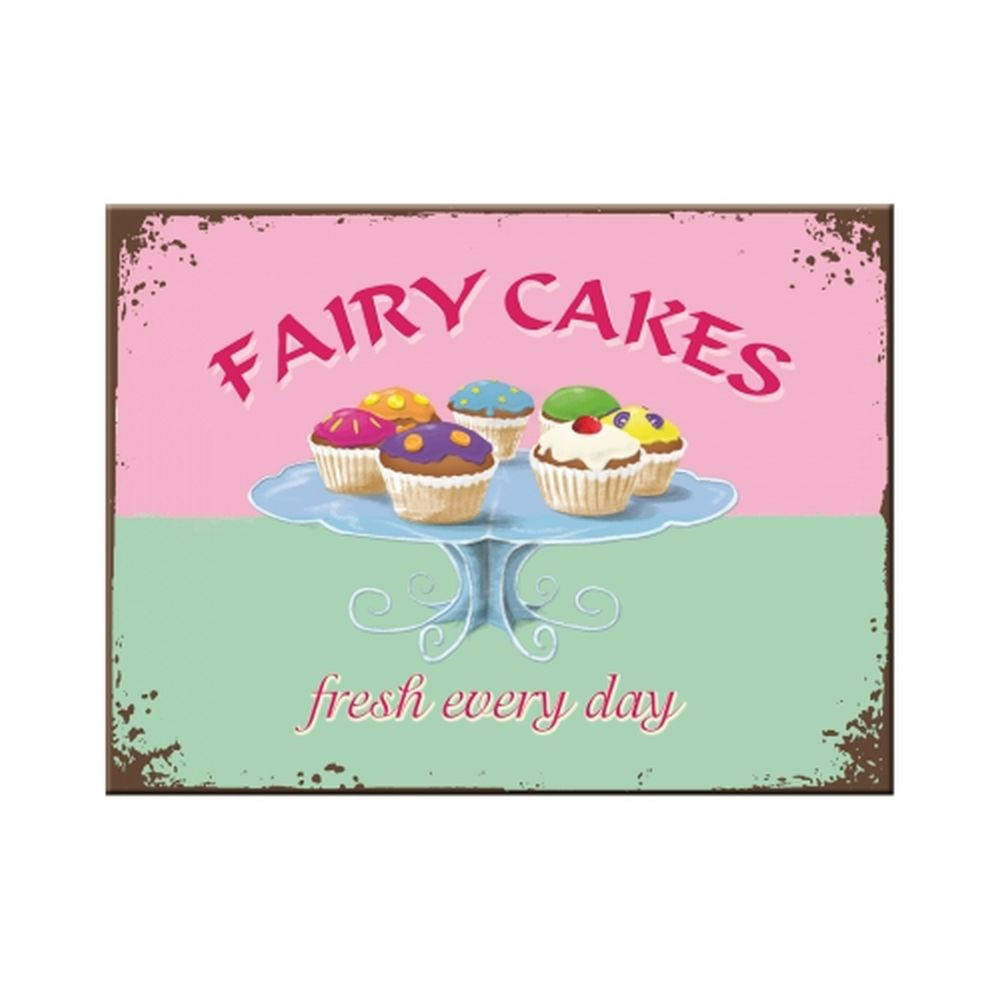 MAGNET 6/8 cm Home & Country Fairy Cakes Fresh every Day - Multicolor, Metall (8/6/0.1cm) - Nostalgic-Art