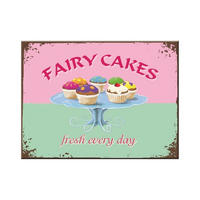 MAGNET 6/8 cm Home & Country Fairy Cakes Fresh every Day - Multicolor, Metall (8/6/0.1cm) - Nostalgic-Art