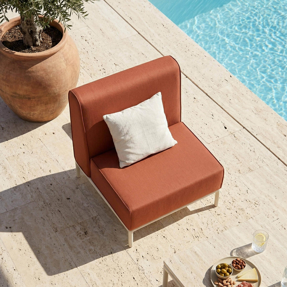 SESSEL, Terrakotta - Orange, Textil (80/78/72cm) - Oviala