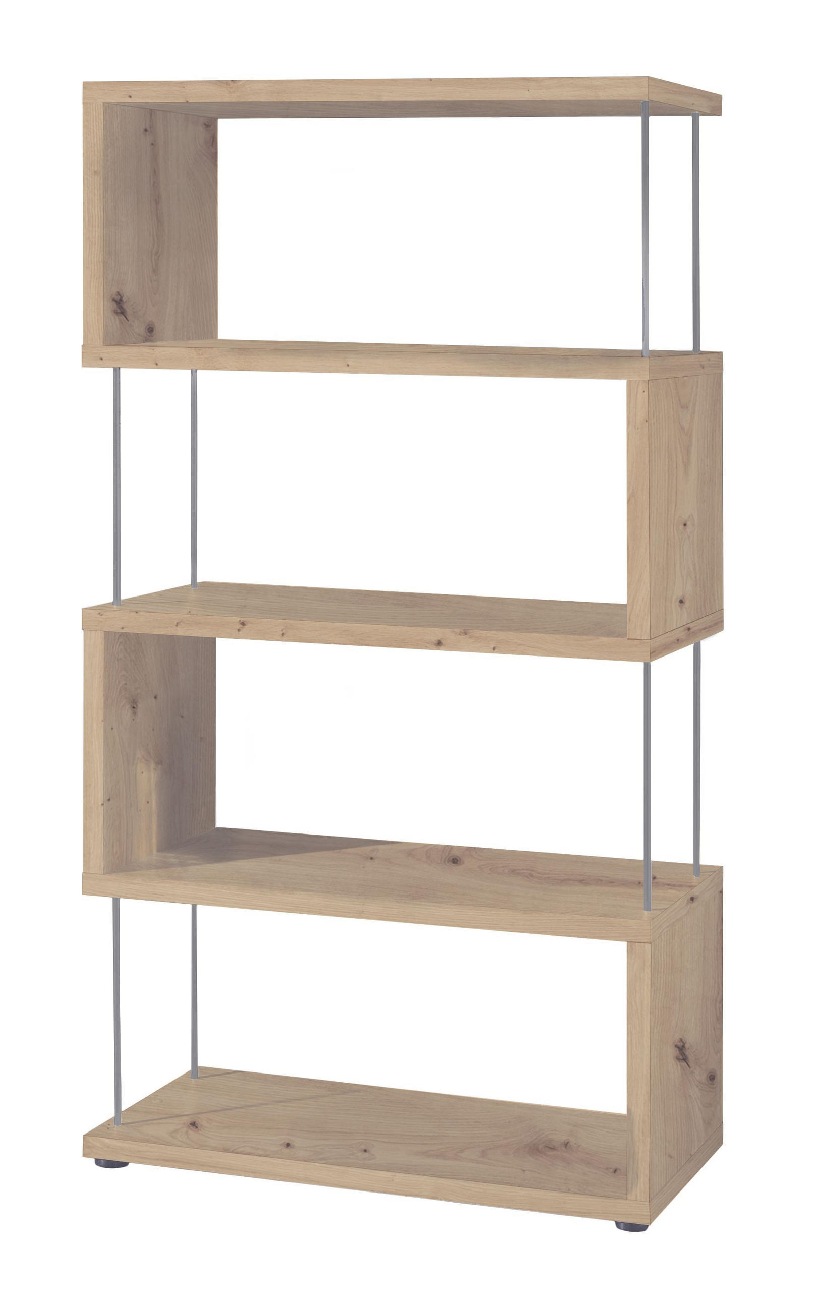 REGAL Elga 66x33x126 aus Holzwerkstoff in der Farbe eiche sägerau - Graubraun, Kunststoff (66/126/33cm) - 58aufmkessel