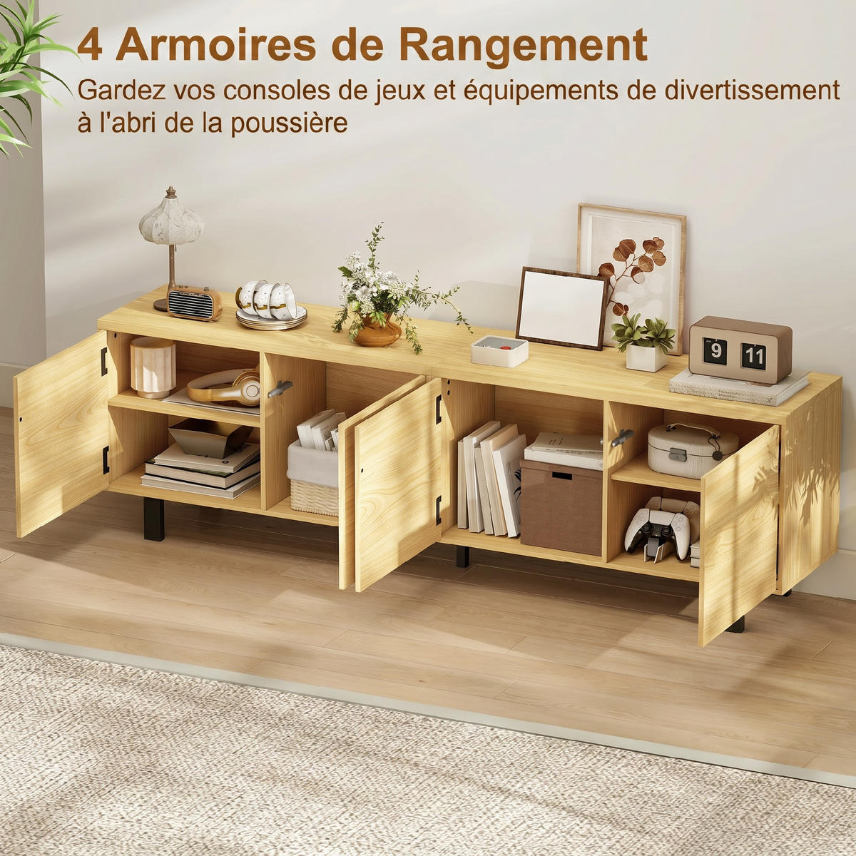 TV-MÖBEL Braun 1 Stück - Braun, Holzwerkstoff (180/55.5/35cm) - GiPP