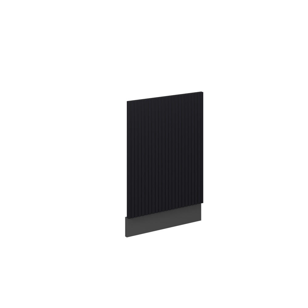 FRONTBLENDE Fame-Line, Schwarz gestreift, 45 cm ohne Arbeitsplatte - Anthrazit/Schwarz, Holzwerkstoff (45/67.4/1.6cm) - Vicco