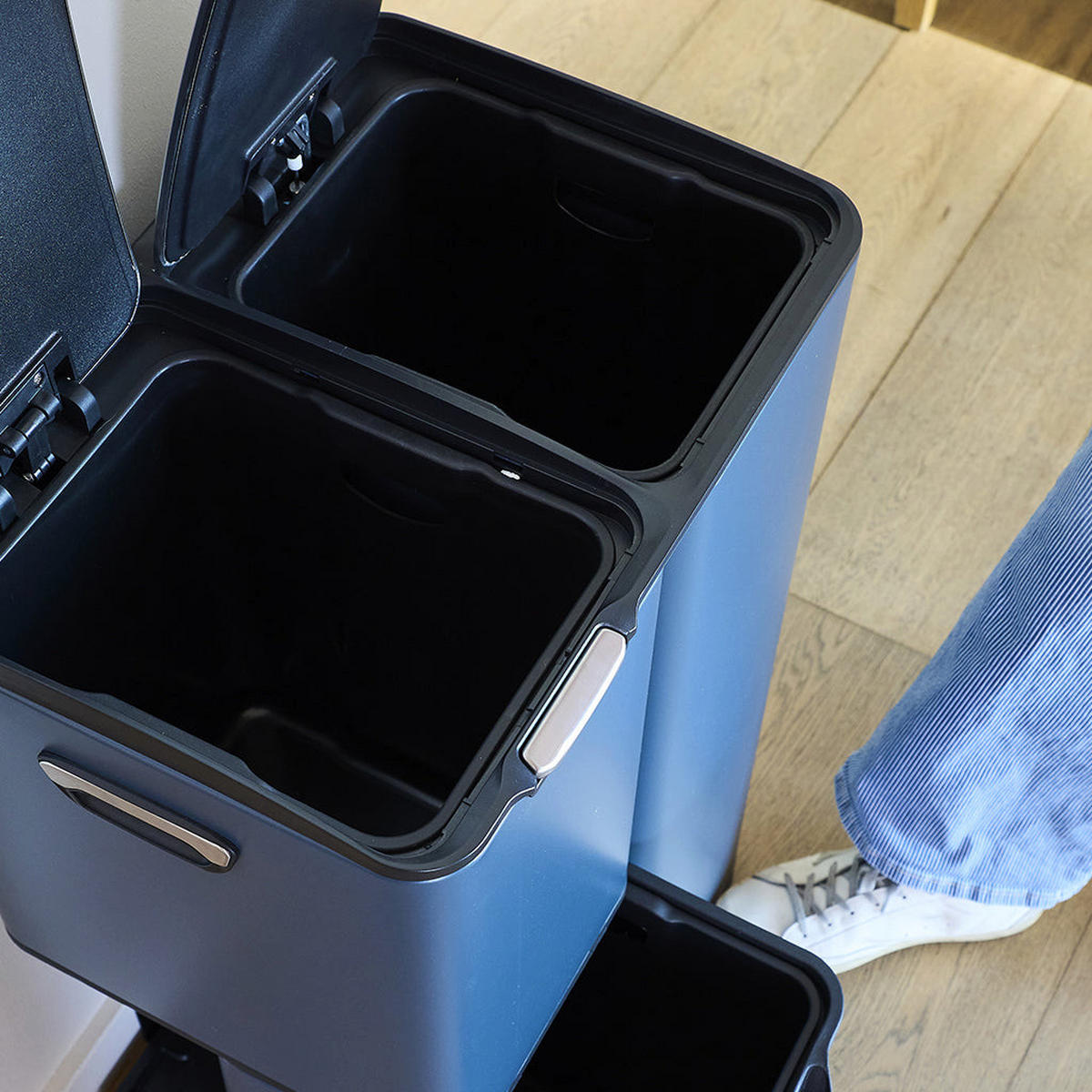 KÜCHENMÜLLEIMER für Mülltrennung HAJA grau - Grau, Metall (39/72/47cm) - Kitchen Move