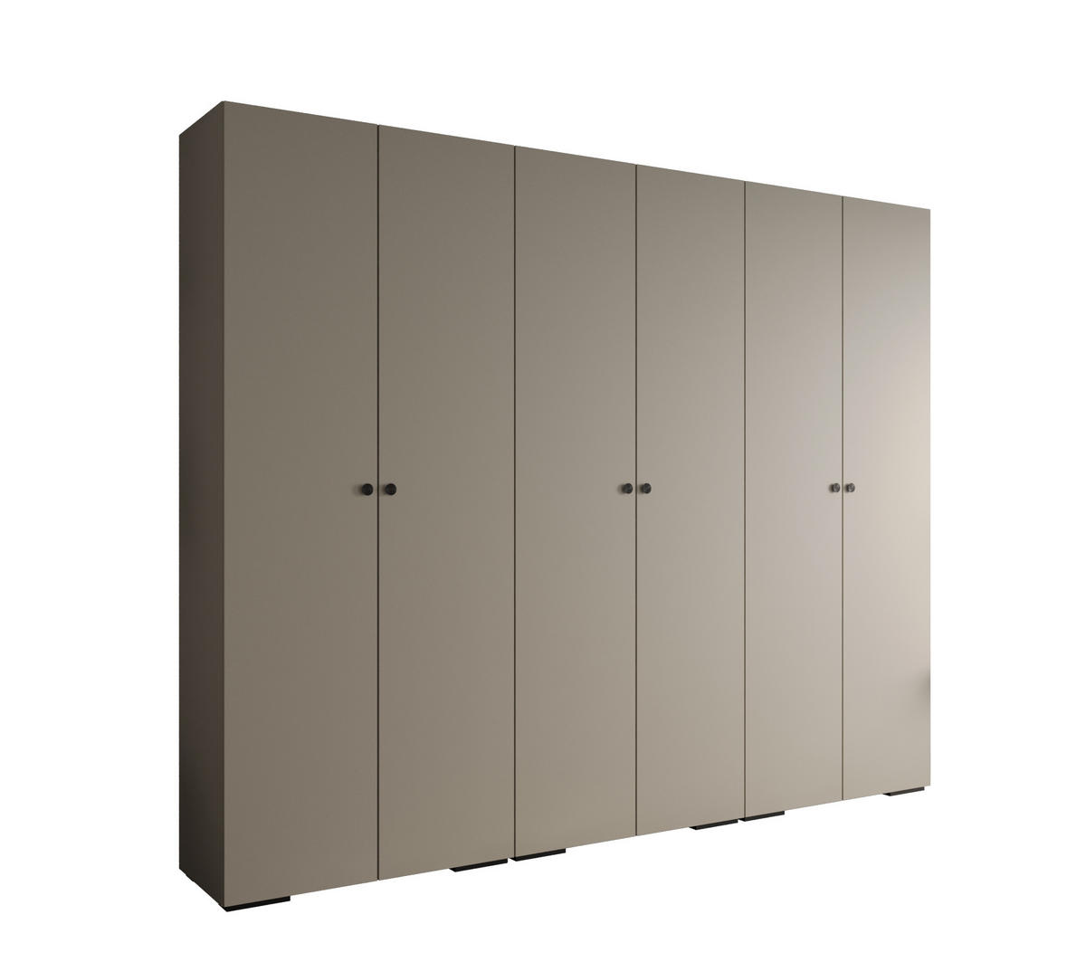 DREHTÜRENSCHRANK 236.7/300/47 6-türig - Kaschmir/Schwarz, Holz/Metall (300/236.7/47cm) - Abiks Möbel
