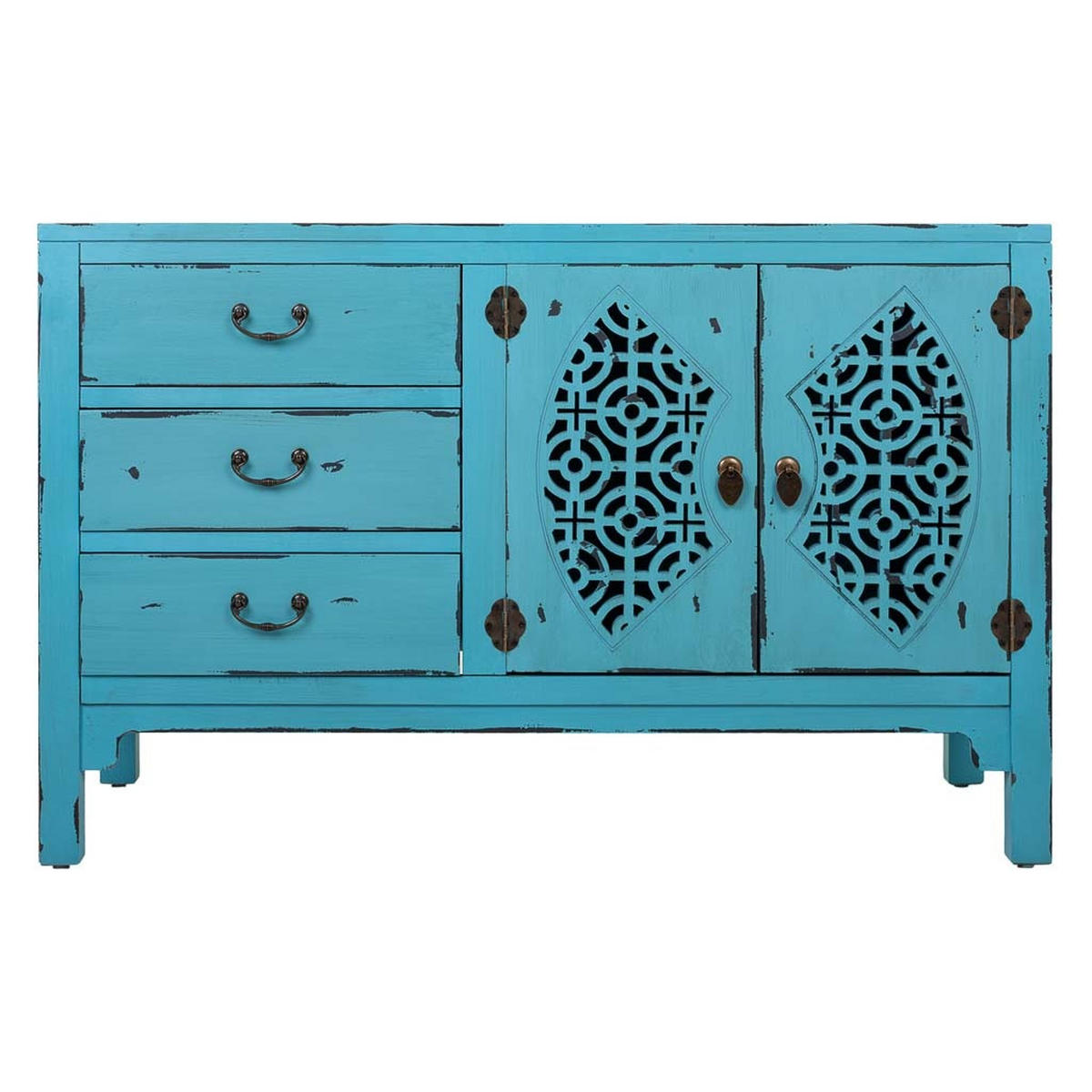 SIDEBOARD aus Holz 106x36x68 cm - Blau, Holz (106/68/36cm) - Wanderlust