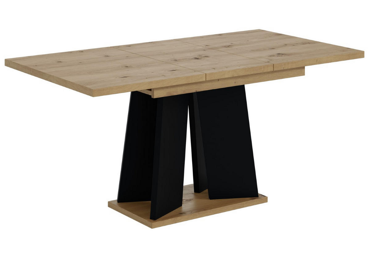 ESSTISCH ausziehbar 120 -160x90x75 cm - Artisan Eiche Optik/Schwarz- UFOM - Eichefarben, Holzwerkstoff (120/90/75cm) - ALTDECOR