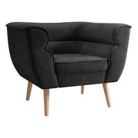SESSEL Bal 1 - Dunkelgrau/Naturfarben, Holz/Textil (82/75/74cm) - MIRJAN24