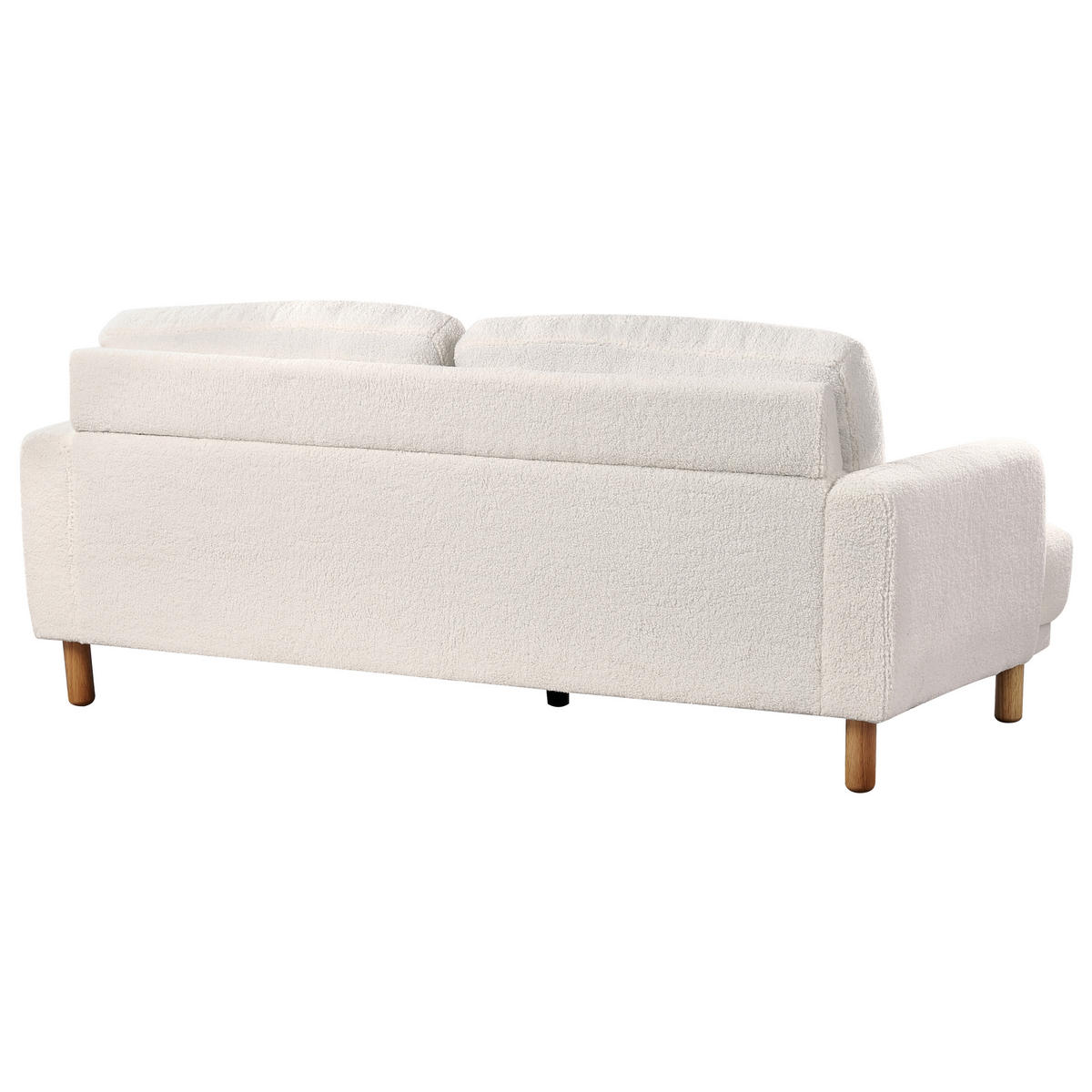 3-SITZER-SOFA Bouclé Weiß Tuve - Hellbraun/Weiß, Textil (199/85/90cm) - Beliani