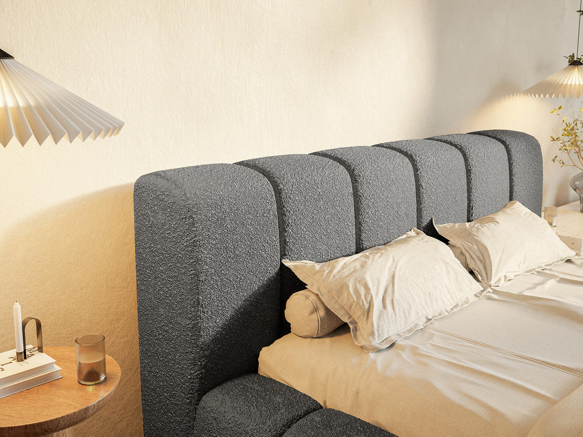 POLSTERBETT Goa 200x200 cm, Anthrazit - Anthrazit, Textil (200/200cm) - Fedve