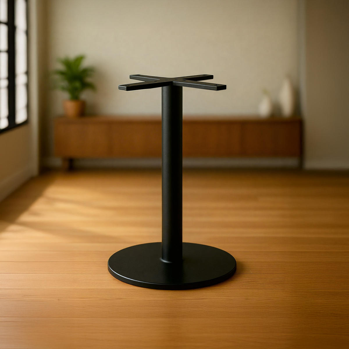 TISCHBEIN rund 54 cm Metall Schwarz - Schwarz, Metall (54/73/54cm) - CLP