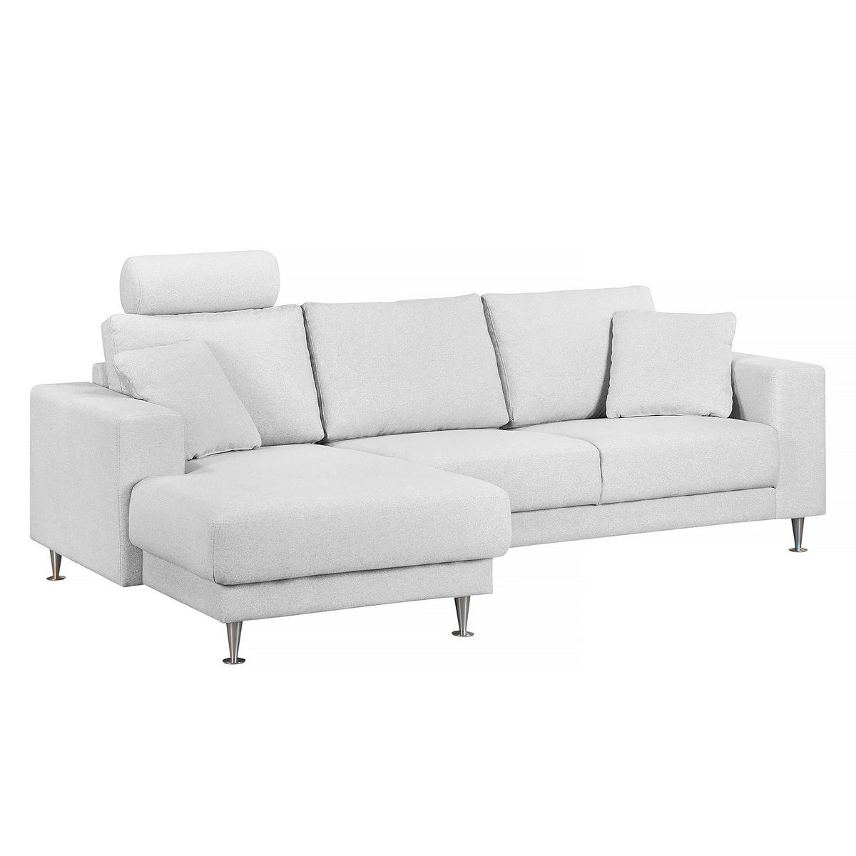 ECKSOFA mit Longchair - Grau, Textil (235/150cm) - home24