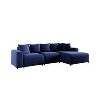 ECKSOFA Megan In Salvador - Dunkelblau, Holzwerkstoff/Textil (331/165cm) - Fun Möbel