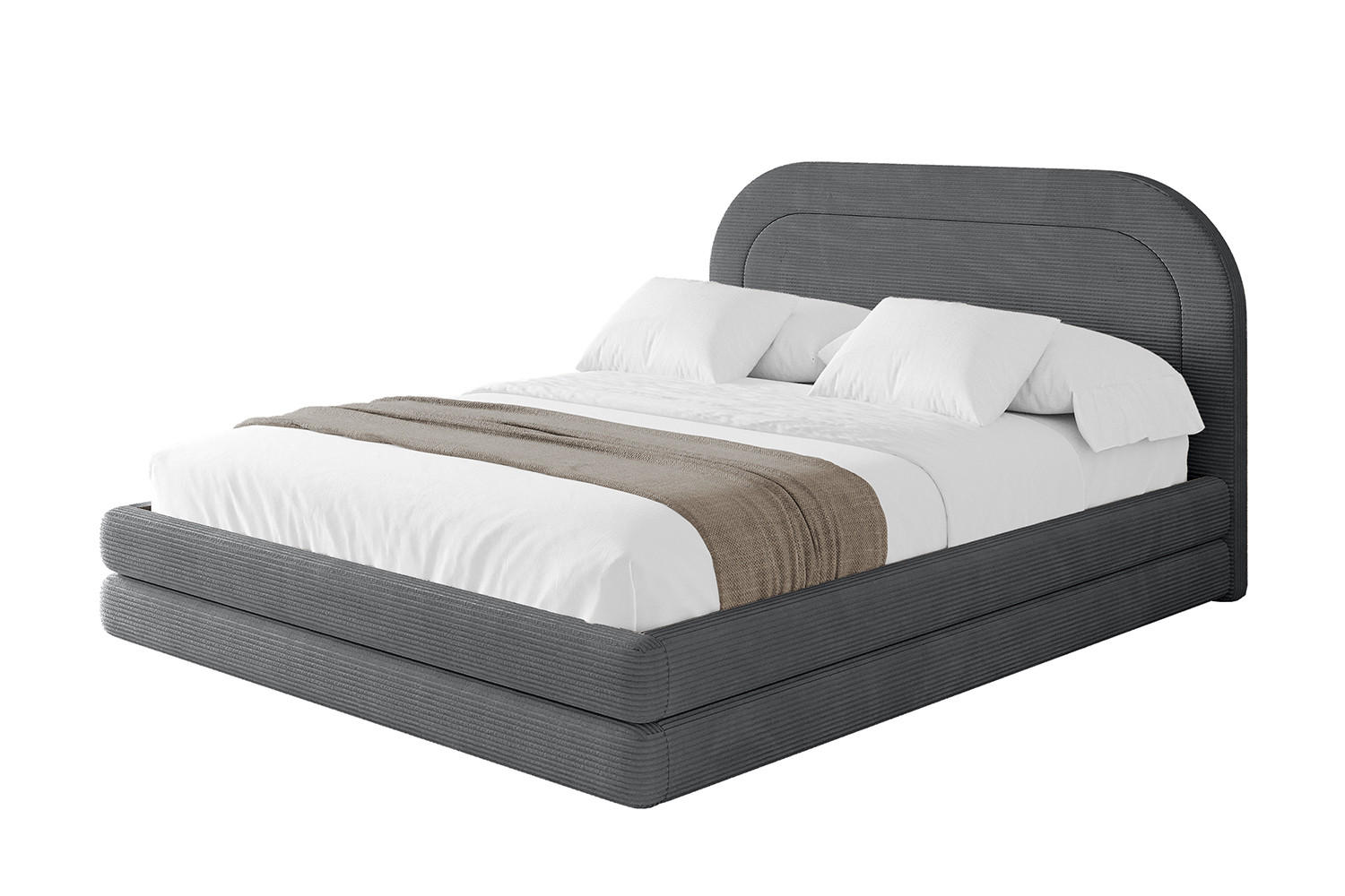 POLSTERBETT mit Bettkasten und Lattenrost, Boxbett ohne Matratze - LERIS 180x200 Dunkelgrau - Anthrazit, Holzwerkstoff/Textil (180/200cm) - ALTDECOR