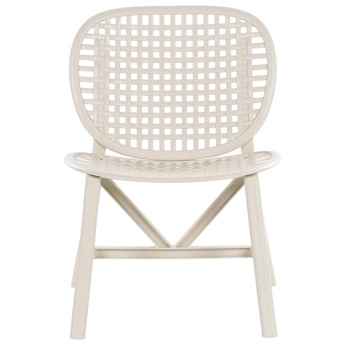 BISTRO-SET Cremeweiß Sicelle - Weiß, Kunststoff - Beliani