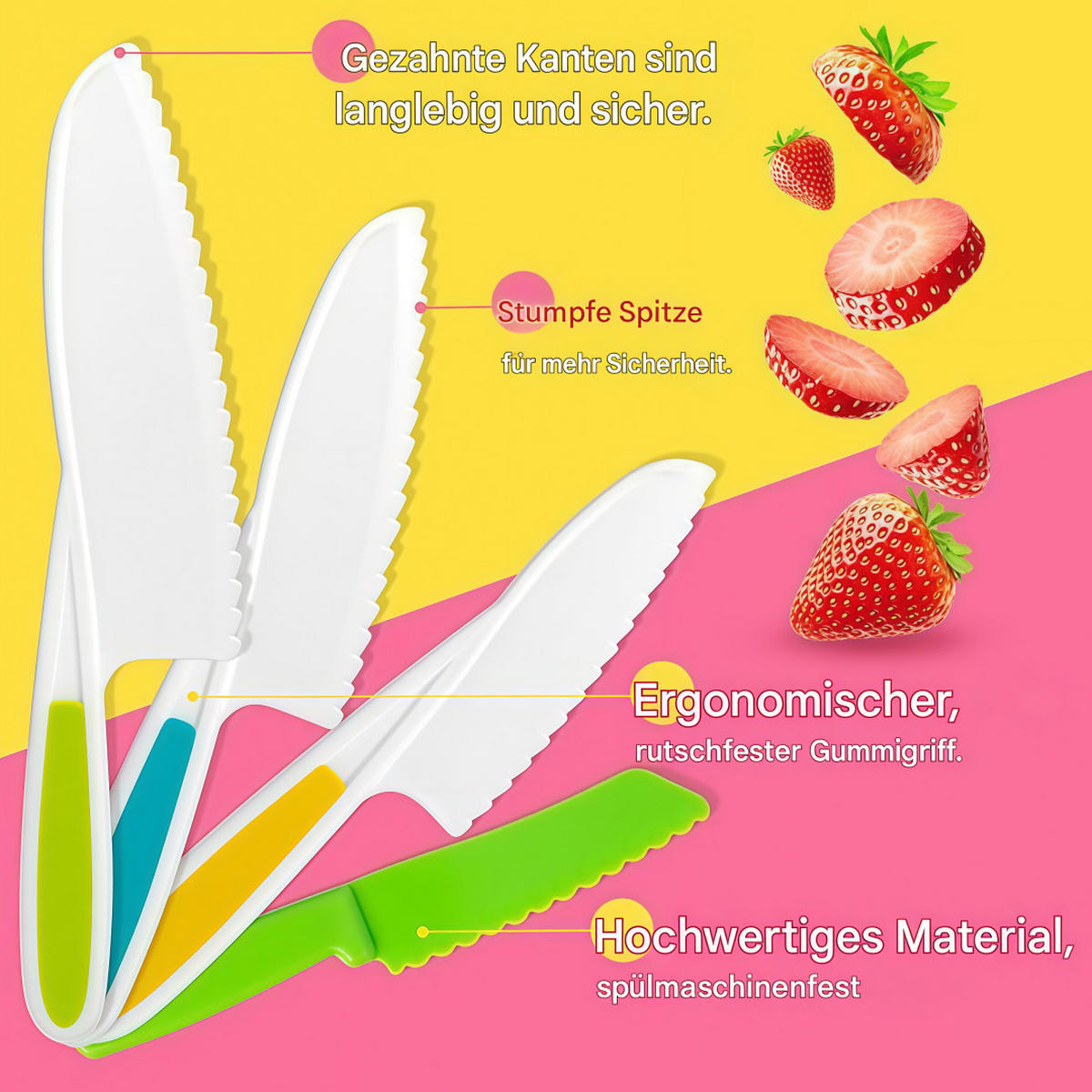 KINDERKÜCHE 23 Teile Montessori, Sicherheitsmesser, Schneidbrett 2-10 Jahre - Pastellgrün, Kunststoff (22/32/4cm) - Authentics