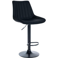BARHOCKER Tolor Kunstleder schwarz schwarz - Schwarz, Kunststoff/Metall (49.5/112/50cm) - TPFLiving