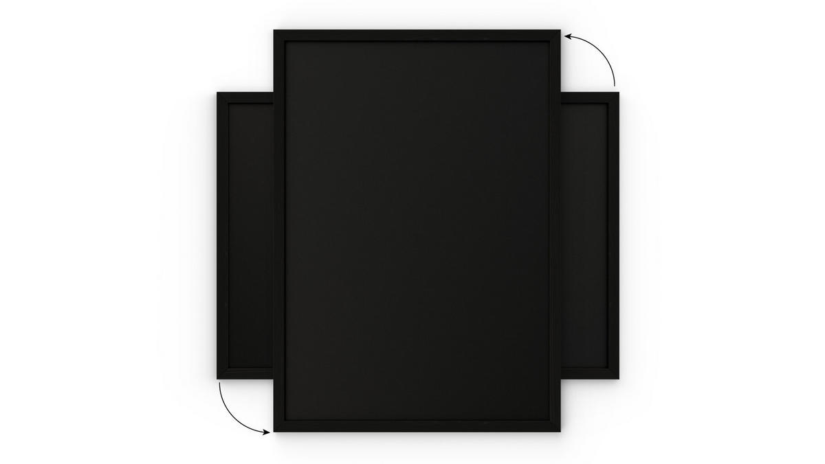 SCHWARZE Kreidetafel 70x50 cm mit Schwarz ECO-Holzrahmen - Schwarz, Holz (70/50/2cm) - ALLboards