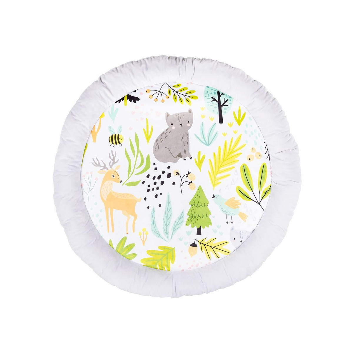 SPIELBOGEN Wald weiß Krabbeldecke, 5 abnehmbare Hängespielzeuge, ab Geburt, 100% Polyester - Weiß, Textil (91/56/91cm) - Chipolino
