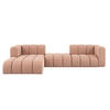 ECKSOFA L-Form Grand L 319 cm, Veloursstoff Salvador, Rosa, Links - Rosa, Holz (319/179cm) - Kaiser Möbel
