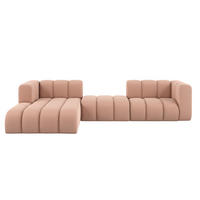 ECKSOFA L-Form Grand L 319 cm, Veloursstoff Salvador, Rosa, Links - Rosa, Holz (319/179cm) - Kaiser Möbel