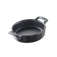 CREME BRULEE 3 cl OVAL mini Gusseisenoptik - Schwarz, Keramik (7.5/7/2cm) - Revol Porcelaine France