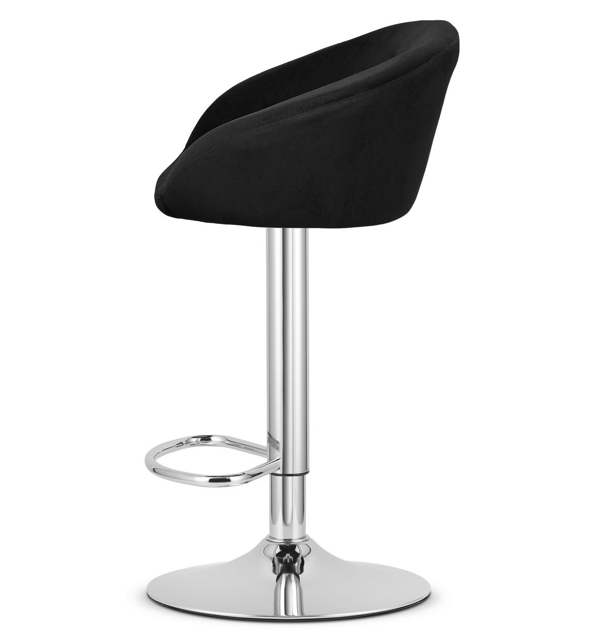 BARHOCKER EAST schwarzer Sitz, Chrombasis - Schwarz, Textil (53/103/46cm) - Valora