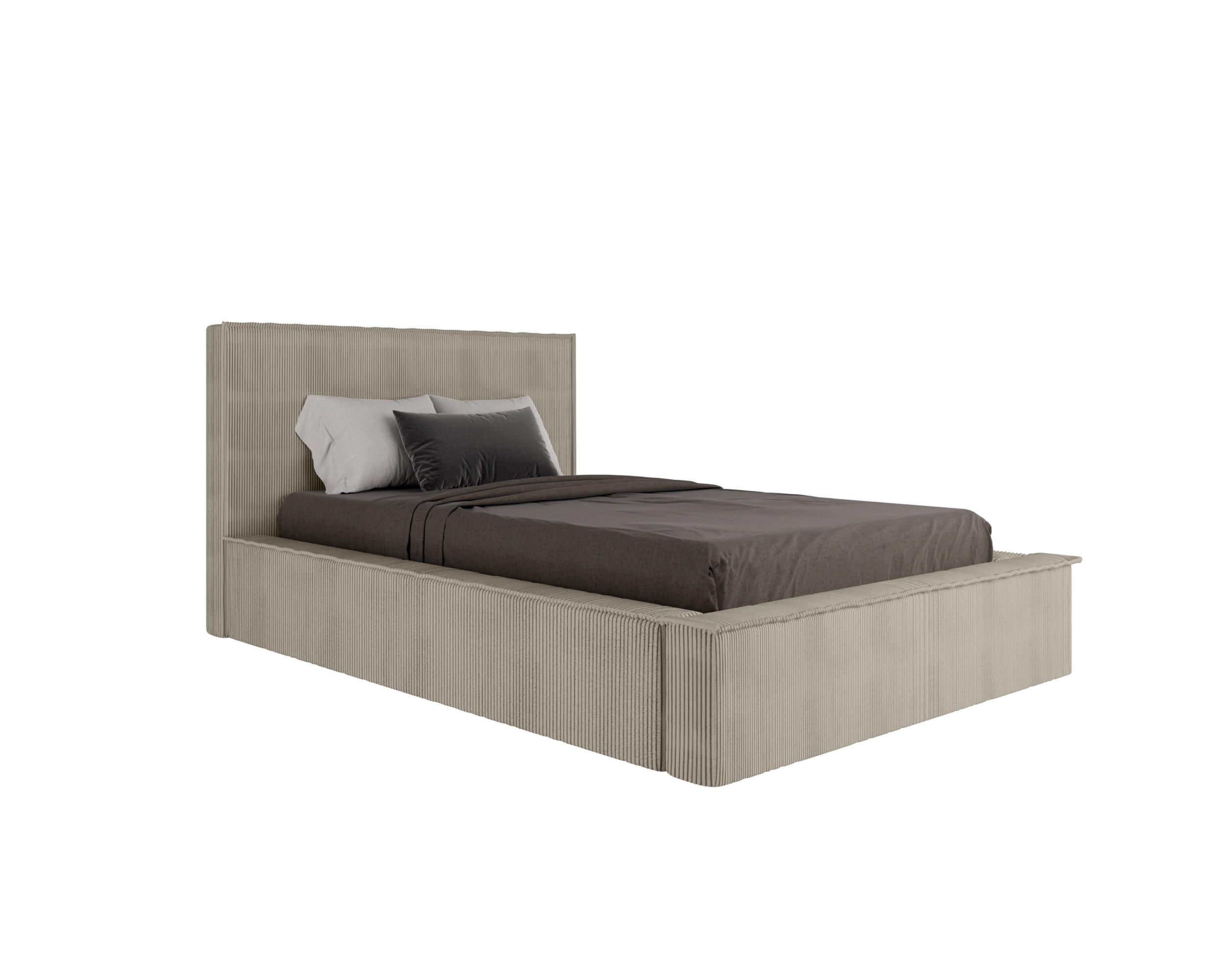 POLSTERBETT SANA 120x200cm, ohne Matratze, beige - Beige, Holz (120/200cm) - Homesy