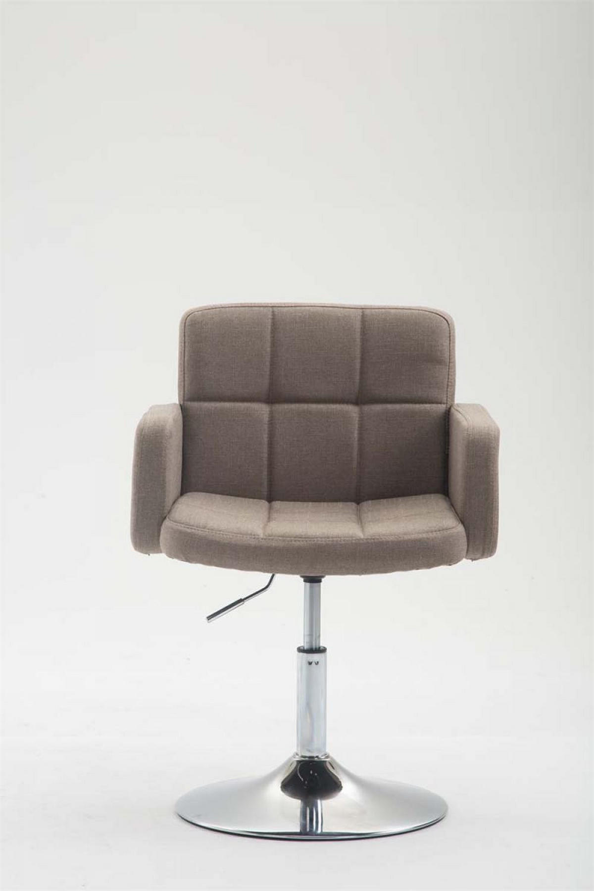 DREHSTUHL Stoff taupe - Taupe/Chromfarben, Textil/Metall (58/80/48cm) - CLP